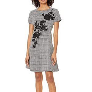 Women's Short Sleeve Checked Dress